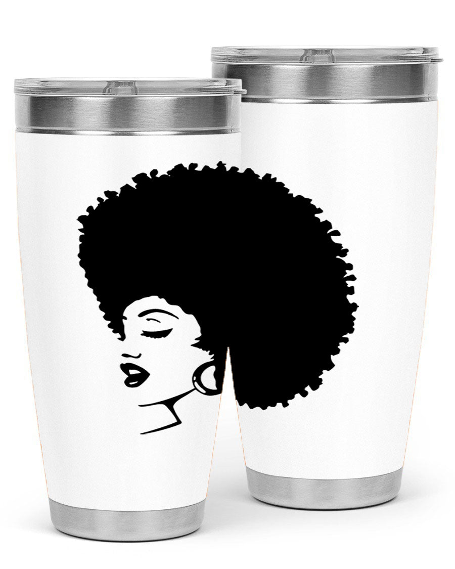 Black women - queen 81# tumbler in 20oz and 30oz sizes, showcasing double wall vacuum stainless steel design with vibrant print.