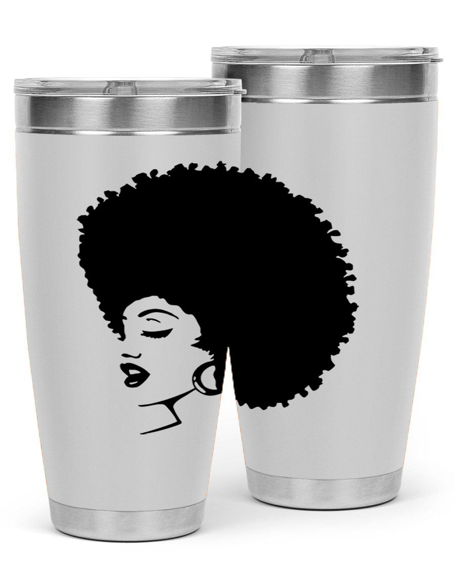 Black women - queen 81# tumbler in 20oz and 30oz sizes, showcasing double wall vacuum stainless steel design with vibrant print.