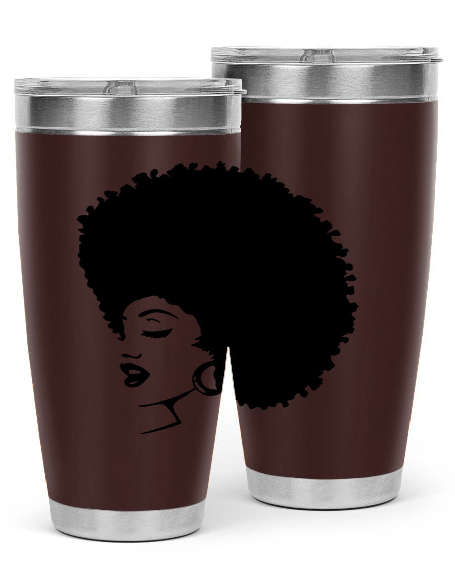 Black women - queen 81# tumbler in 20oz and 30oz sizes, showcasing double wall vacuum stainless steel design with vibrant print.