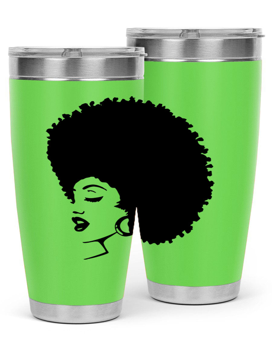 Black women - queen 81# tumbler in 20oz and 30oz sizes, showcasing double wall vacuum stainless steel design with vibrant print.