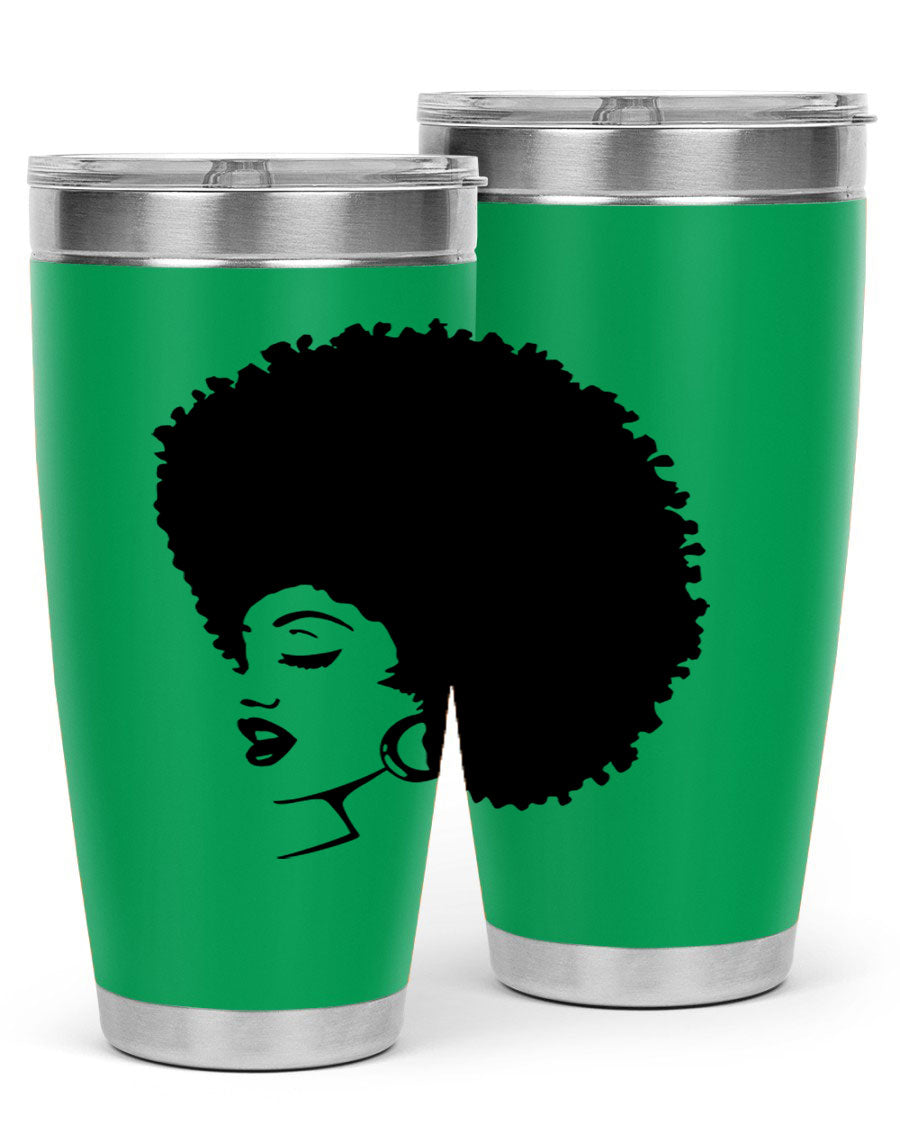 Black women - queen 81# tumbler in 20oz and 30oz sizes, showcasing double wall vacuum stainless steel design with vibrant print.