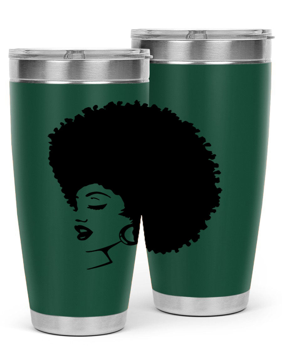 Black women - queen 81# tumbler in 20oz and 30oz sizes, showcasing double wall vacuum stainless steel design with vibrant print.