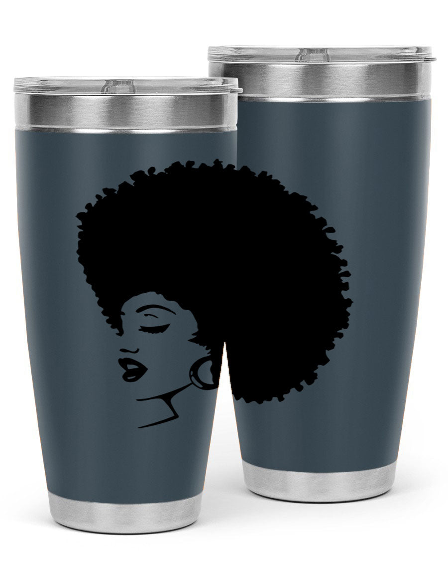 Black women - queen 81# tumbler in 20oz and 30oz sizes, showcasing double wall vacuum stainless steel design with vibrant print.