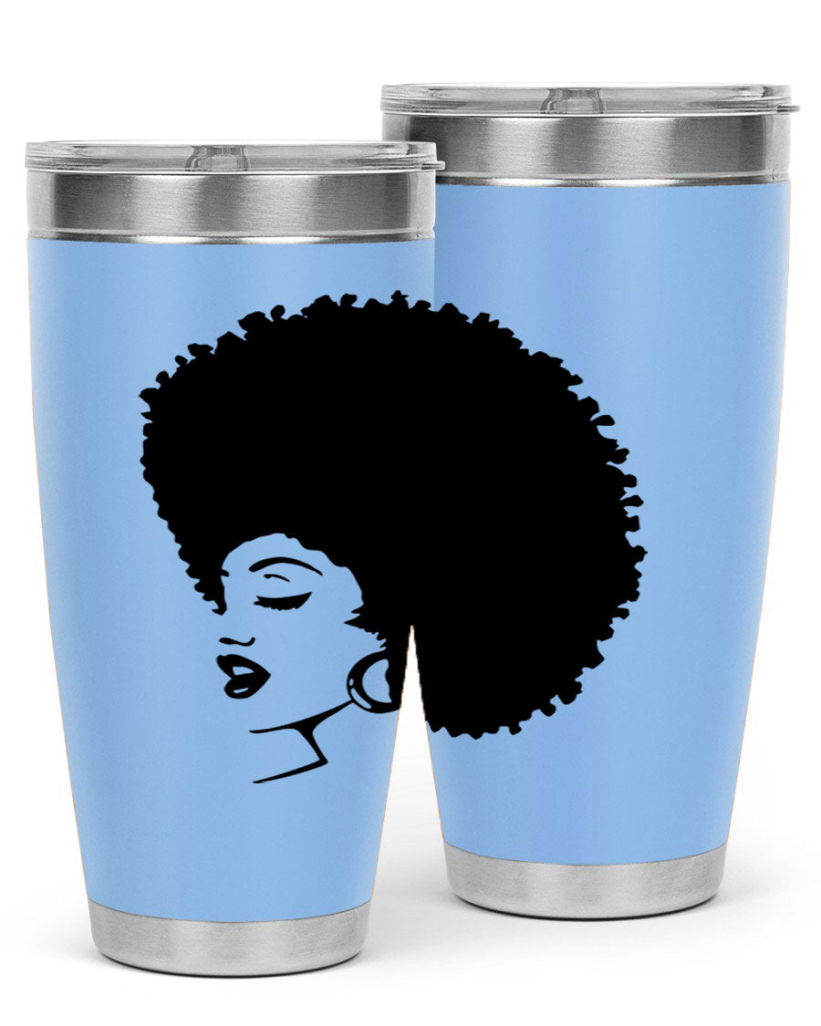 Black women - queen 81# tumbler in 20oz and 30oz sizes, showcasing double wall vacuum stainless steel design with vibrant print.