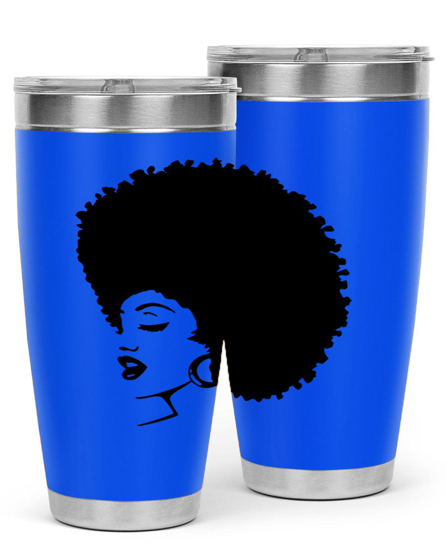 Black women - queen 81# tumbler in 20oz and 30oz sizes, showcasing double wall vacuum stainless steel design with vibrant print.