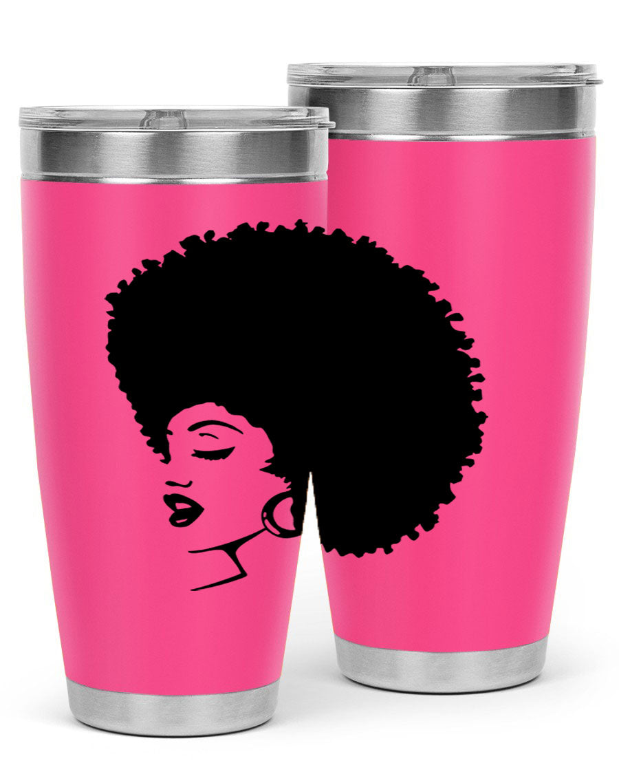 Black women - queen 81# tumbler in 20oz and 30oz sizes, showcasing double wall vacuum stainless steel design with vibrant print.