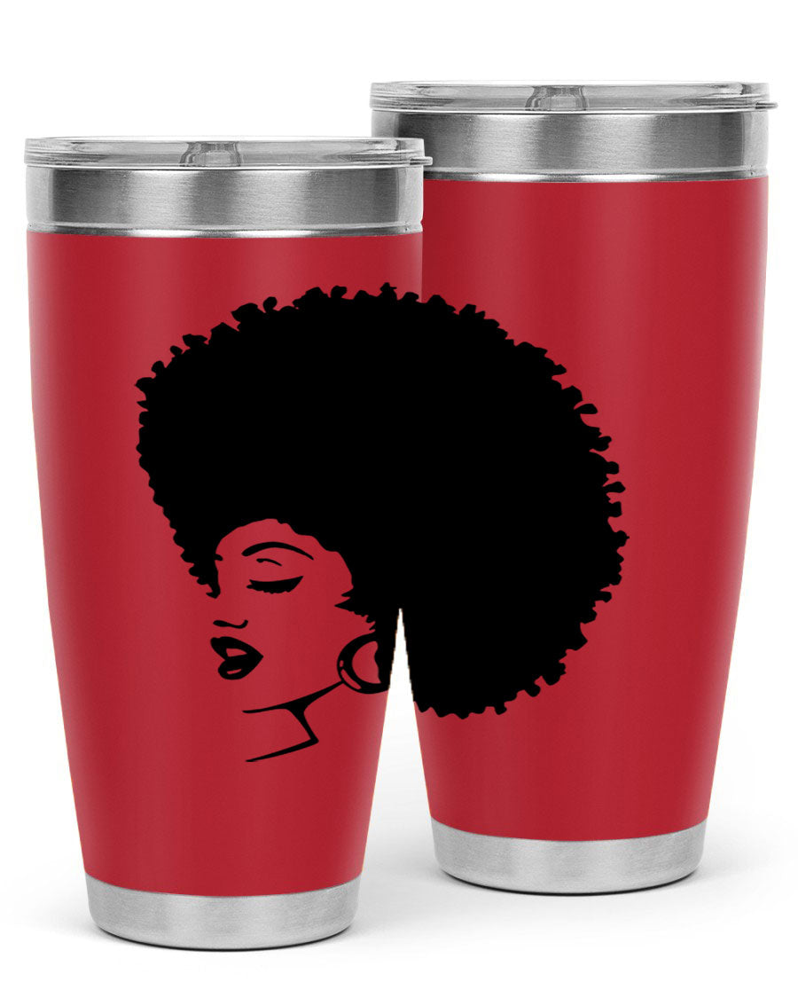 Black women - queen 81# tumbler in 20oz and 30oz sizes, showcasing double wall vacuum stainless steel design with vibrant print.