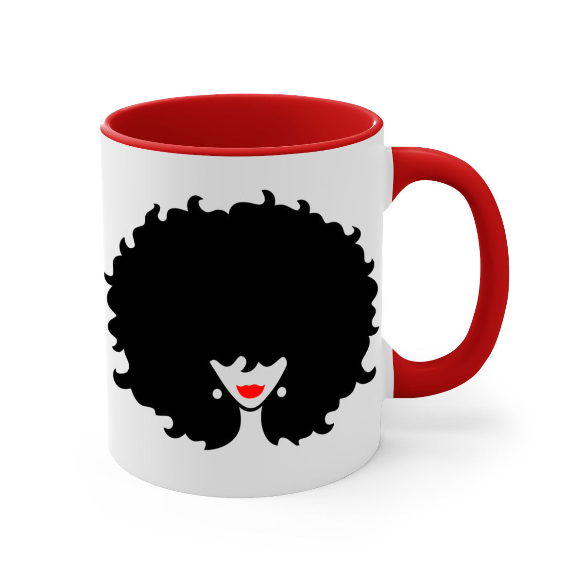 Black Women - Queen 82# Mug with colorful handle and interior, showcasing a glossy finish, perfect for coffee and tea.