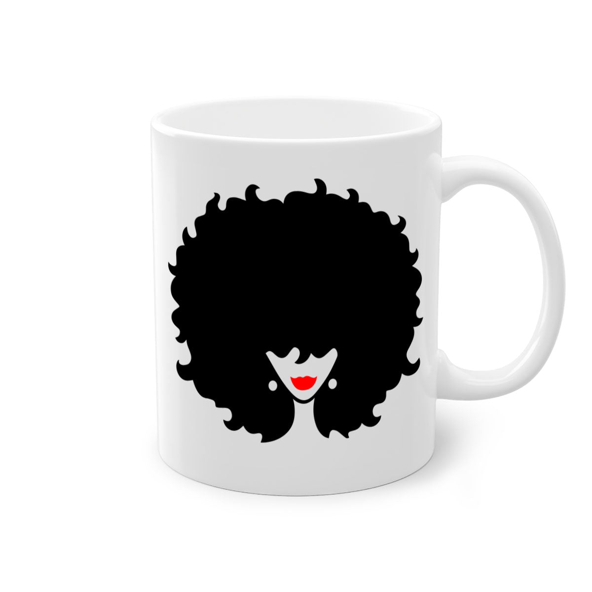 Black Women - Queen 82# Mug with colorful handle and interior, showcasing a glossy finish, perfect for coffee and tea.