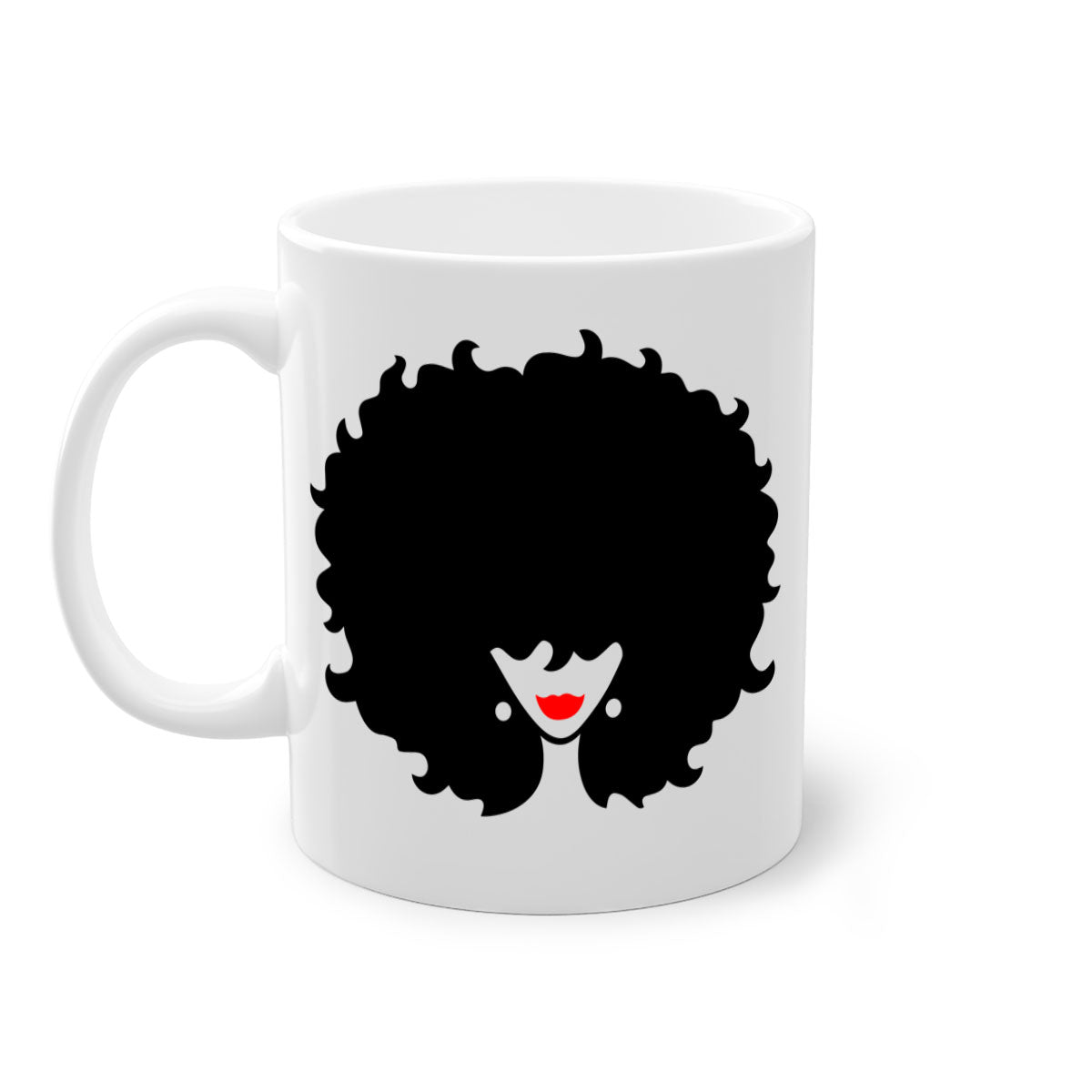 Black Women - Queen 82# Mug with colorful handle and interior, showcasing a glossy finish, perfect for coffee and tea.