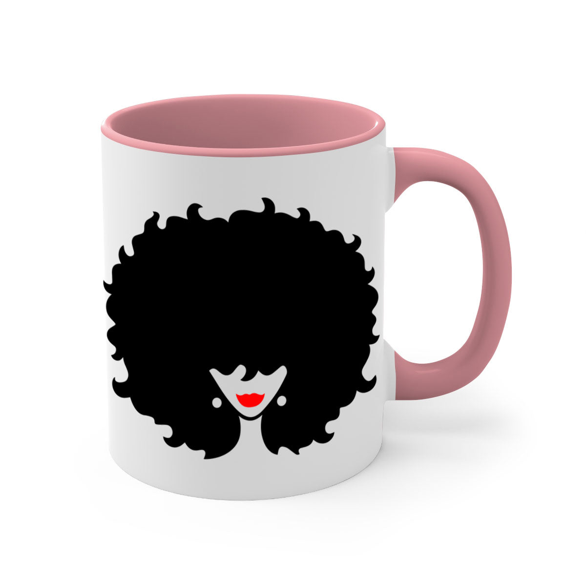 Black Women - Queen 82# Mug with colorful handle and interior, showcasing a glossy finish, perfect for coffee and tea.