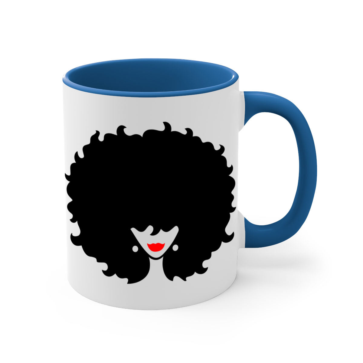 Black Women - Queen 82# Mug with colorful handle and interior, showcasing a glossy finish, perfect for coffee and tea.