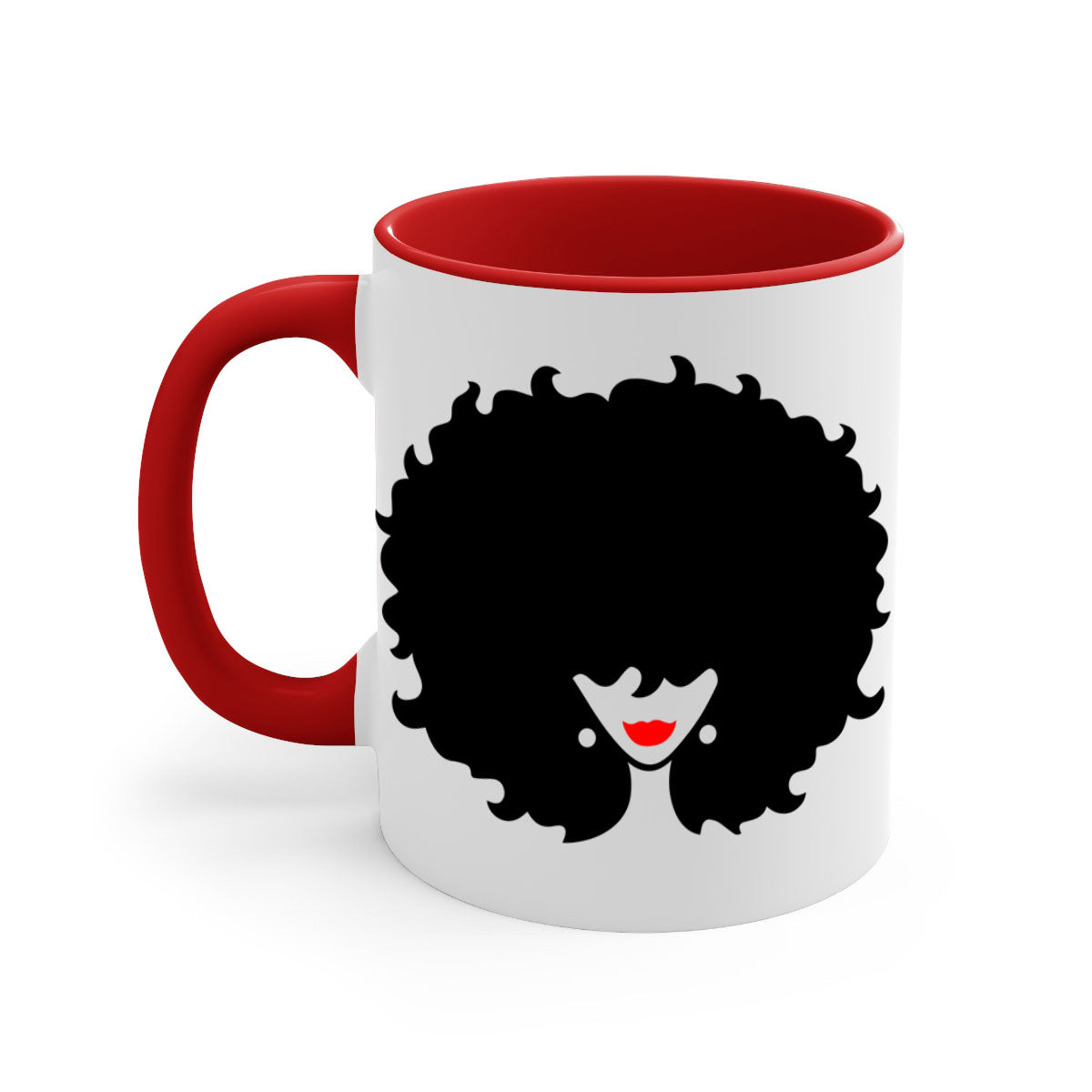 Black Women - Queen 82# Mug with colorful handle and interior, showcasing a glossy finish, perfect for coffee and tea.