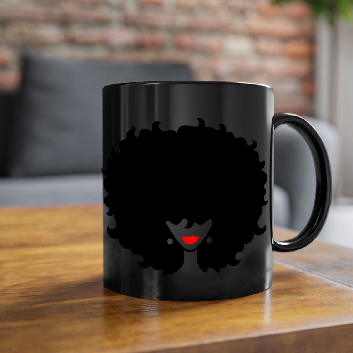 Black Women - Queen 82# Mug with colorful handle and interior, showcasing a glossy finish, perfect for coffee and tea.