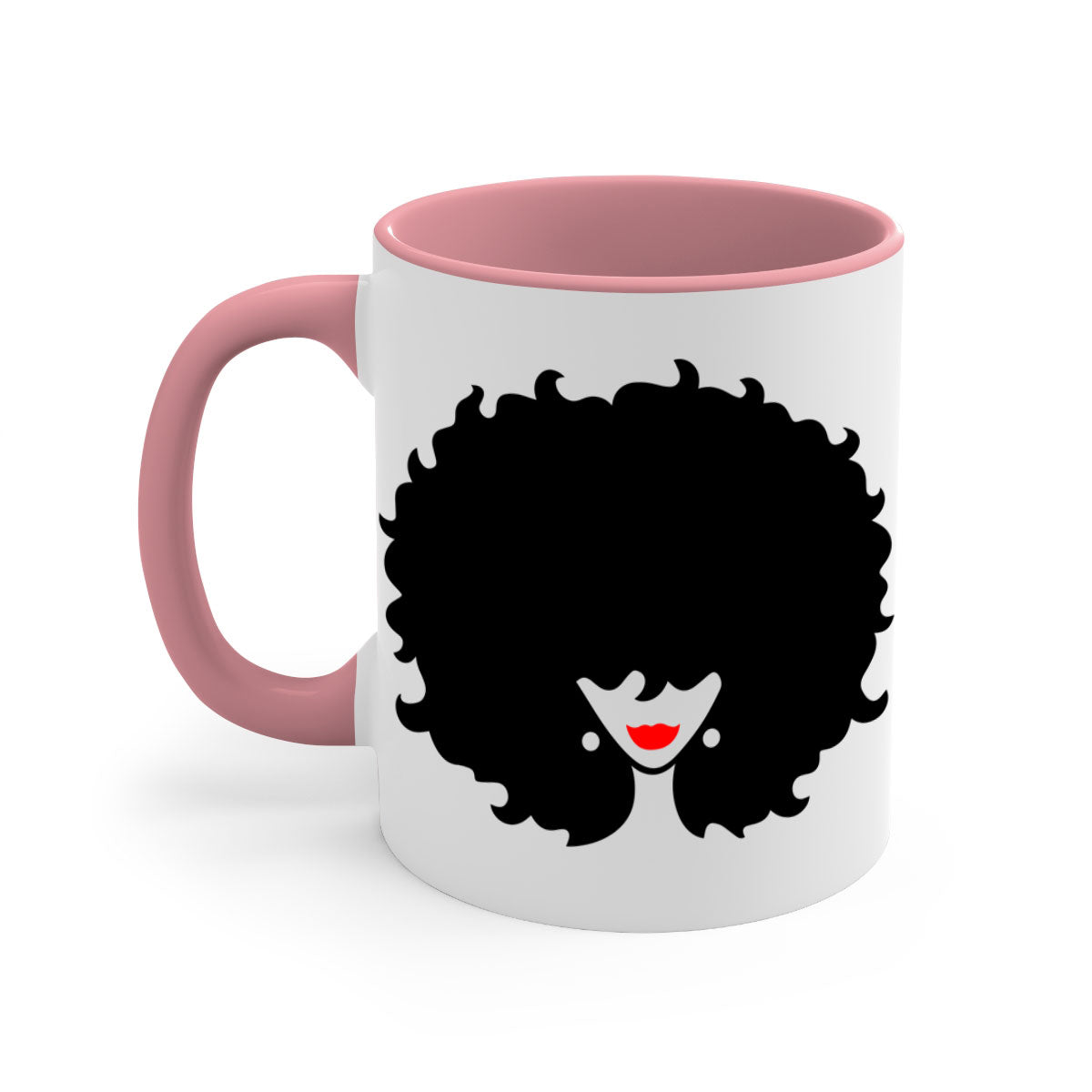 Black Women - Queen 82# Mug with colorful handle and interior, showcasing a glossy finish, perfect for coffee and tea.