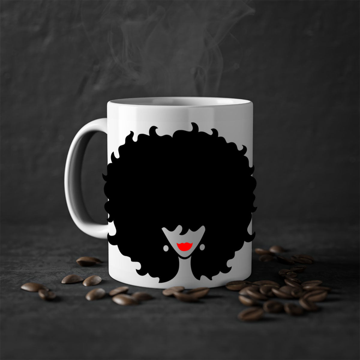 Black Women - Queen 82# Mug with colorful handle and interior, showcasing a glossy finish, perfect for coffee and tea.