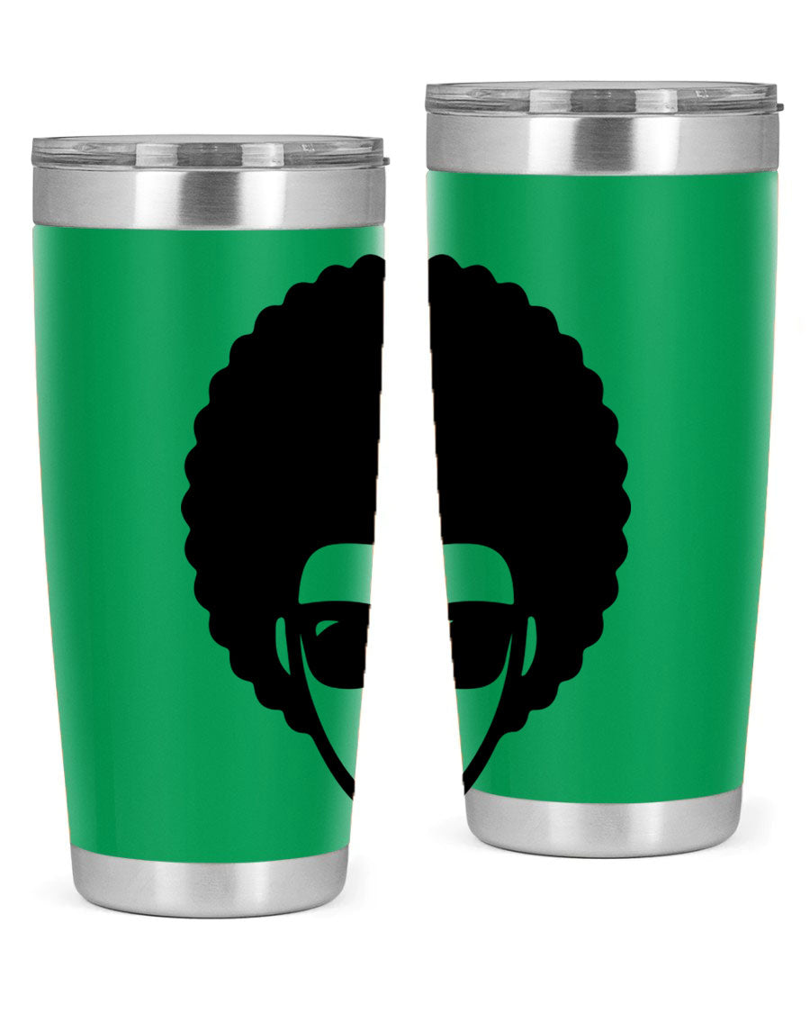 Black Women - Queen 83# tumbler in 20oz and 30oz sizes, showcasing double wall vacuum stainless steel design with vibrant print.