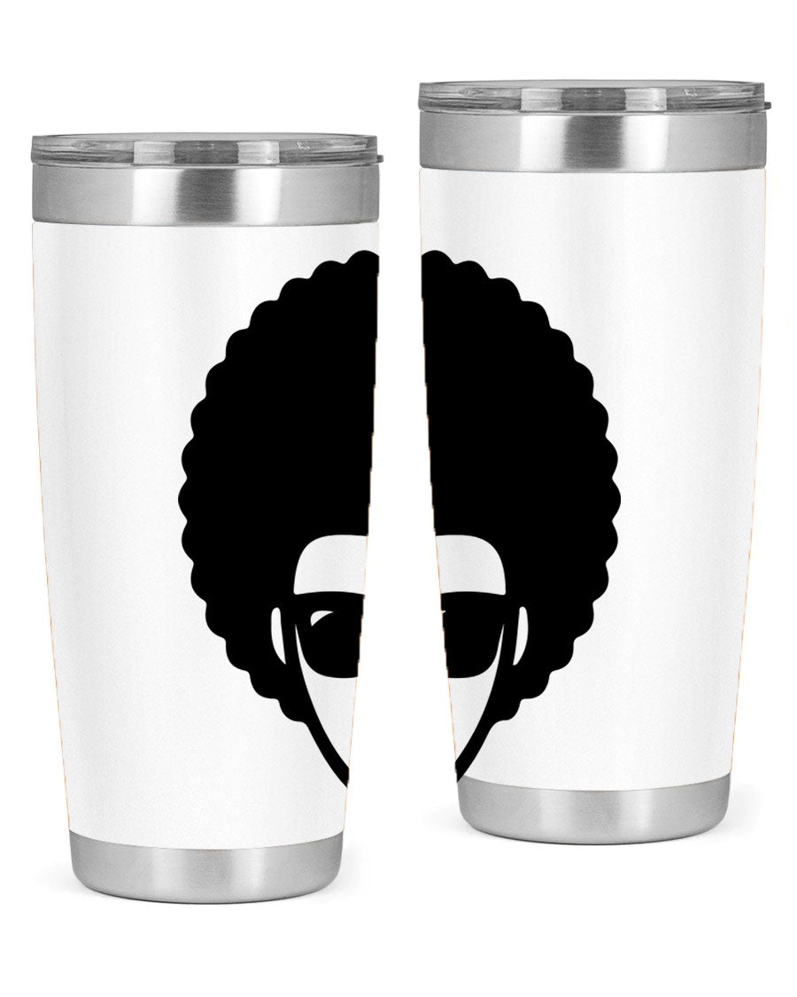 Black Women - Queen 83# tumbler in 20oz and 30oz sizes, showcasing double wall vacuum stainless steel design with vibrant print.