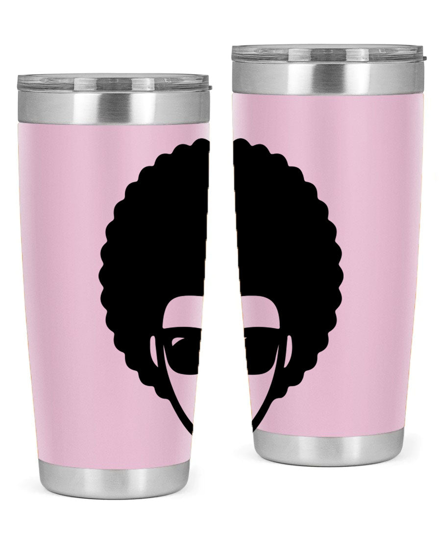 Black Women - Queen 83# tumbler in 20oz and 30oz sizes, showcasing double wall vacuum stainless steel design with vibrant print.