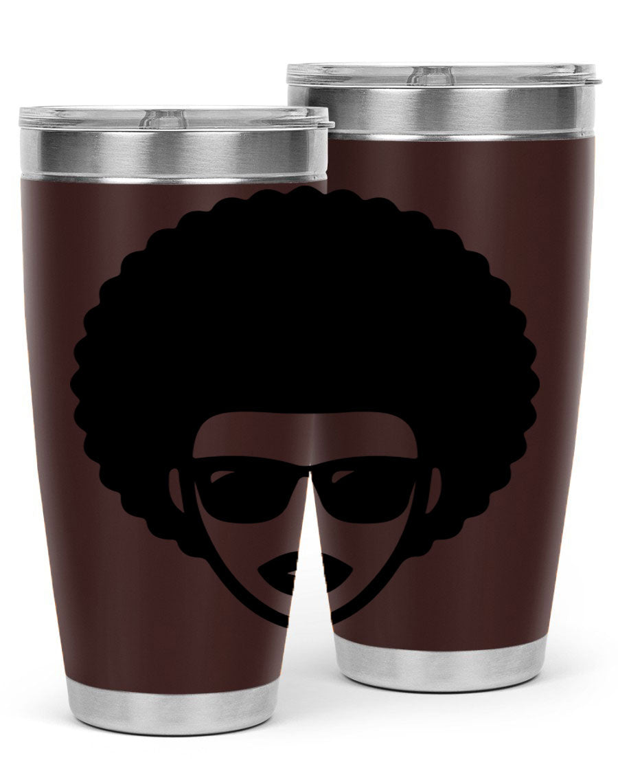 Black Women - Queen 83# tumbler in 20oz and 30oz sizes, showcasing double wall vacuum stainless steel design with vibrant print.