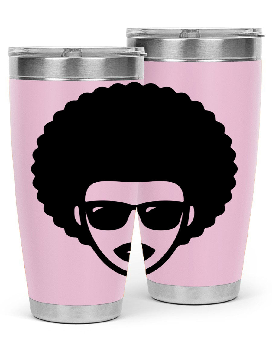 Black Women - Queen 83# tumbler in 20oz and 30oz sizes, showcasing double wall vacuum stainless steel design with vibrant print.