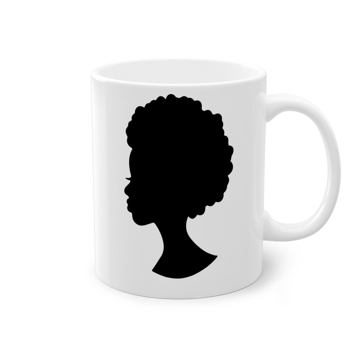 Black Women - Queen 84# Mug with colorful handle and glossy finish, available in multiple colors and sizes.