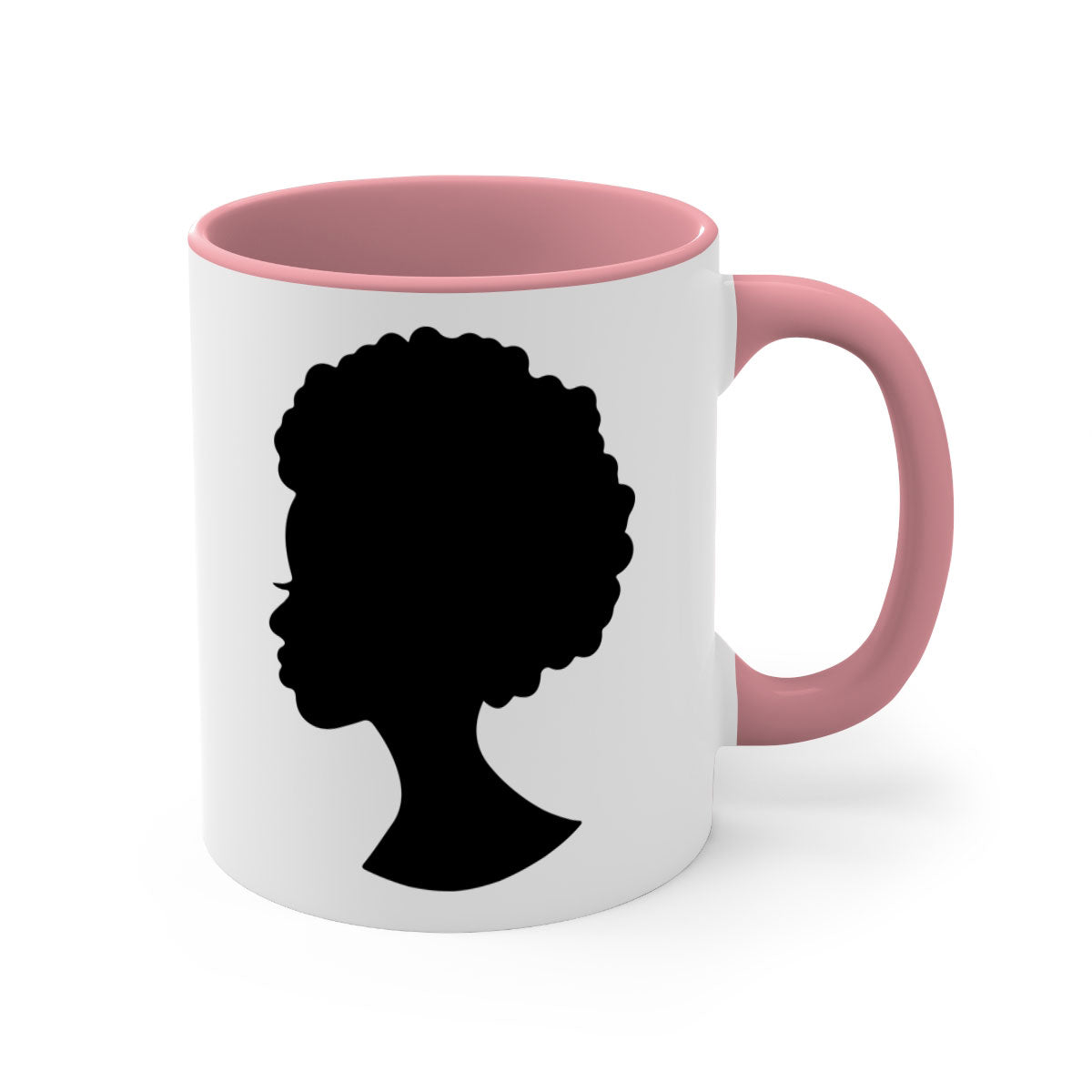 Black Women - Queen 84# Mug with colorful handle and glossy finish, available in multiple colors and sizes.