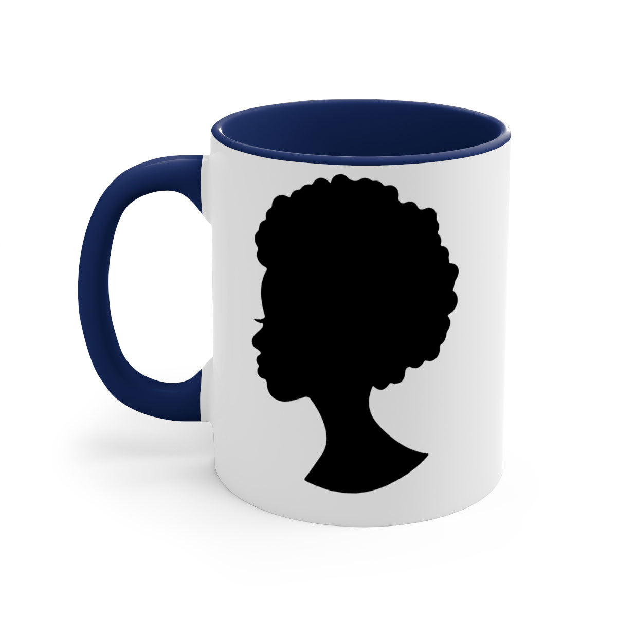 Black Women - Queen 84# Mug with colorful handle and glossy finish, available in multiple colors and sizes.