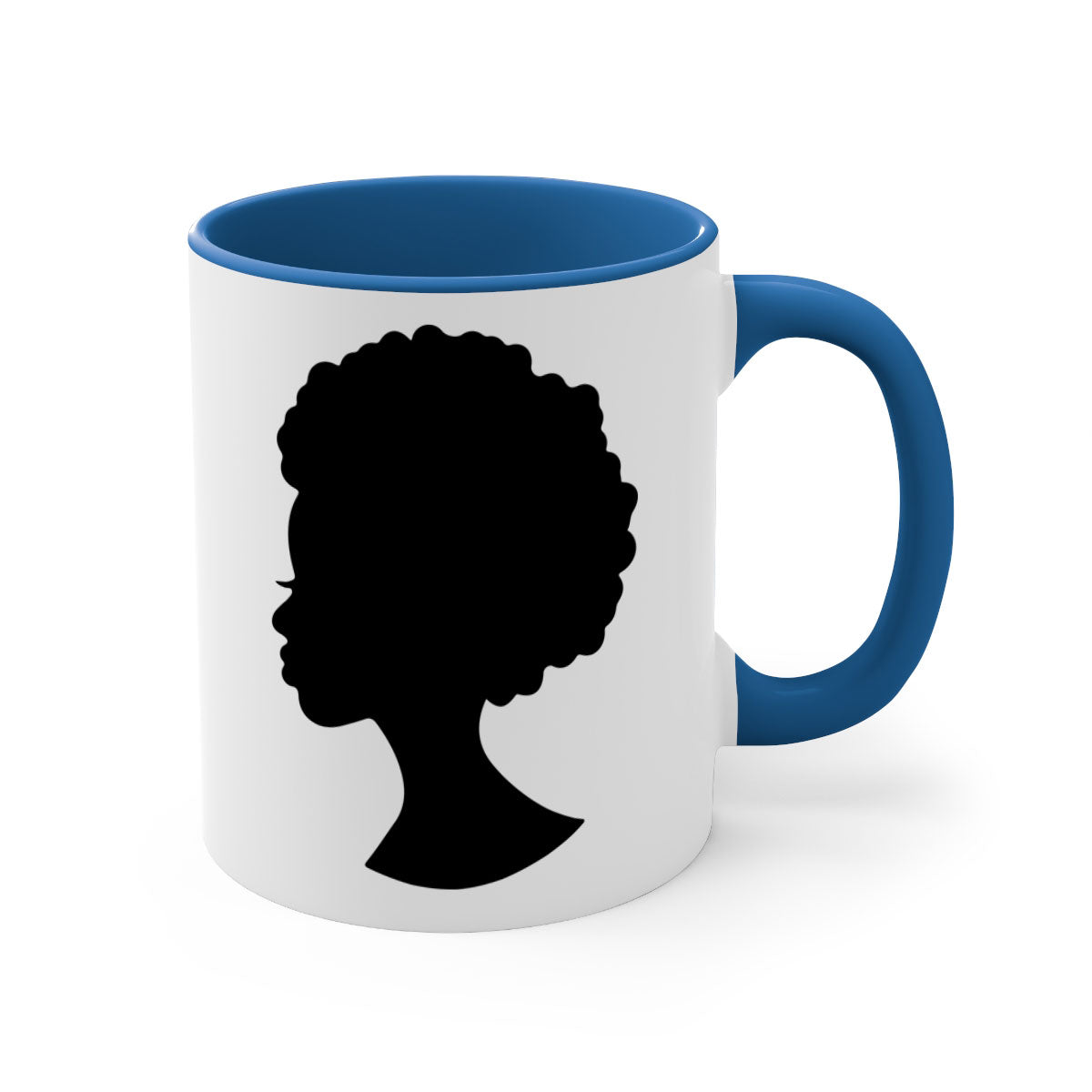 Black Women - Queen 84# Mug with colorful handle and glossy finish, available in multiple colors and sizes.