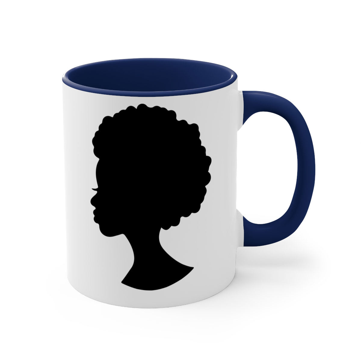 Black Women - Queen 84# Mug with colorful handle and glossy finish, available in multiple colors and sizes.