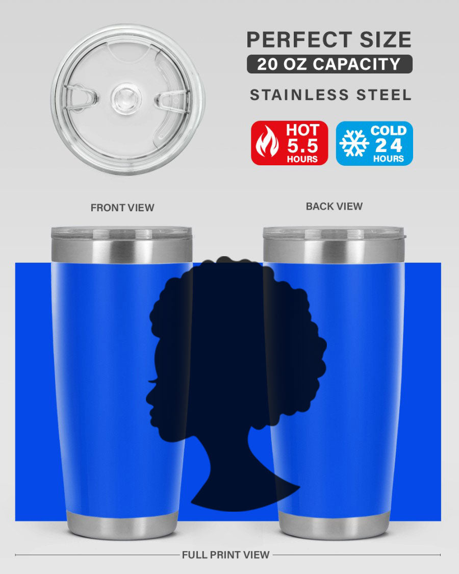 Black Women - Queen 84# Tumbler showcasing a stylish design with double wall vacuum stainless steel and a drink-thru lid.