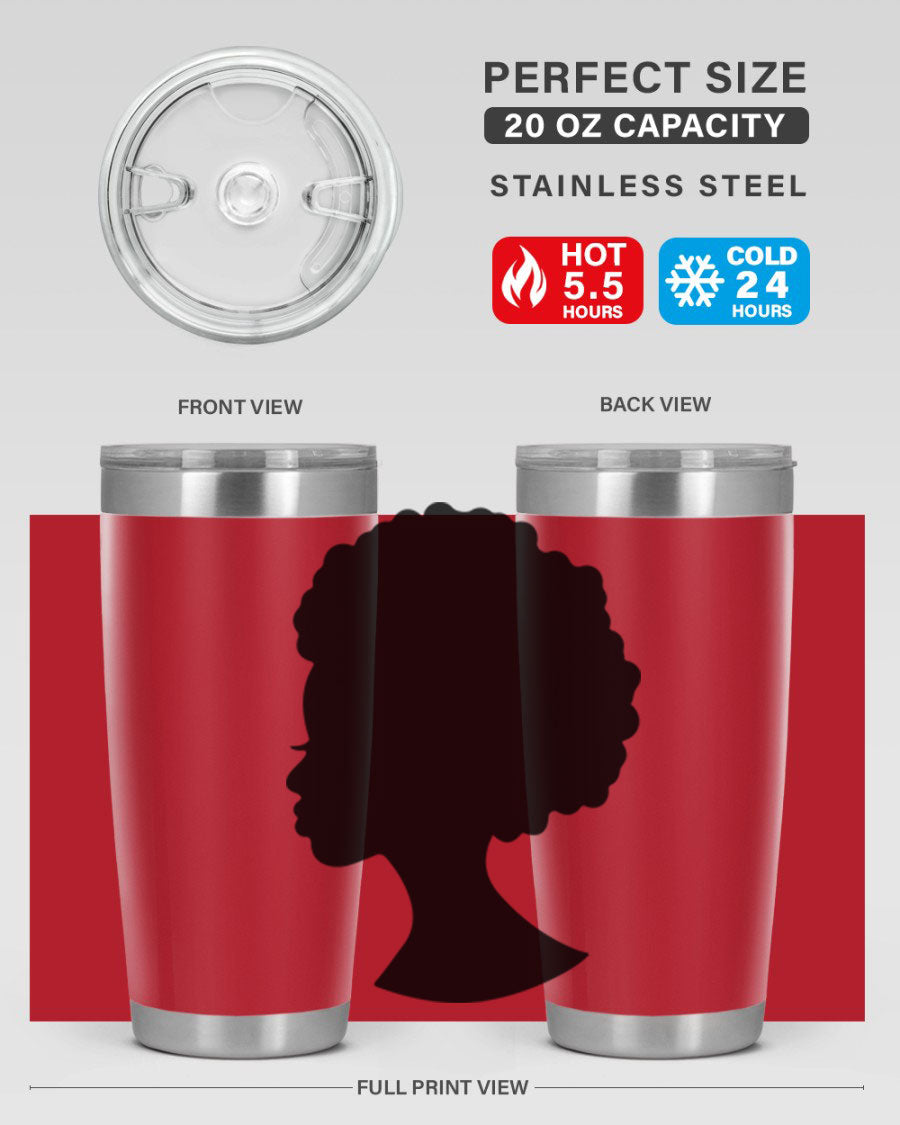 Black Women - Queen 84# Tumbler showcasing a stylish design with double wall vacuum stainless steel and a drink-thru lid.