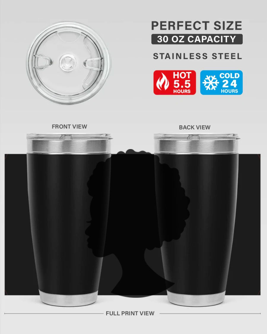 Black Women - Queen 84# Tumbler showcasing a stylish design with double wall vacuum stainless steel and a drink-thru lid.