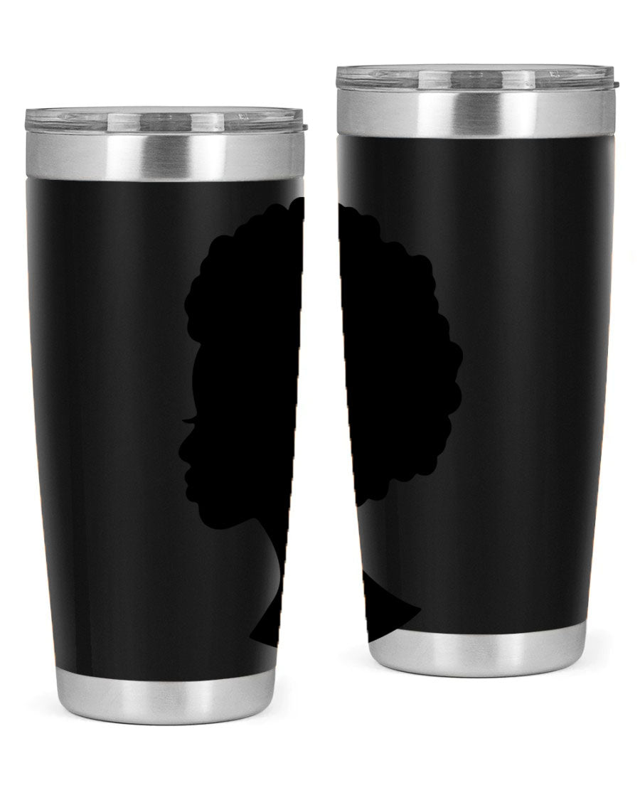 Black Women - Queen 84# Tumbler showcasing a stylish design with double wall vacuum stainless steel and a drink-thru lid.