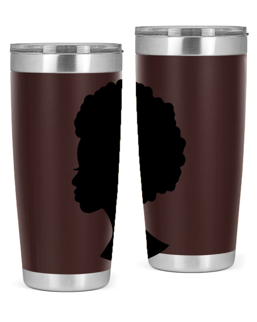 Black Women - Queen 84# Tumbler showcasing a stylish design with double wall vacuum stainless steel and a drink-thru lid.