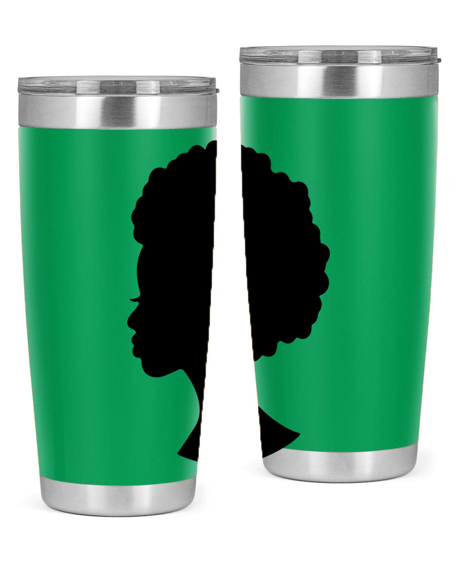 Black Women - Queen 84# Tumbler showcasing a stylish design with double wall vacuum stainless steel and a drink-thru lid.