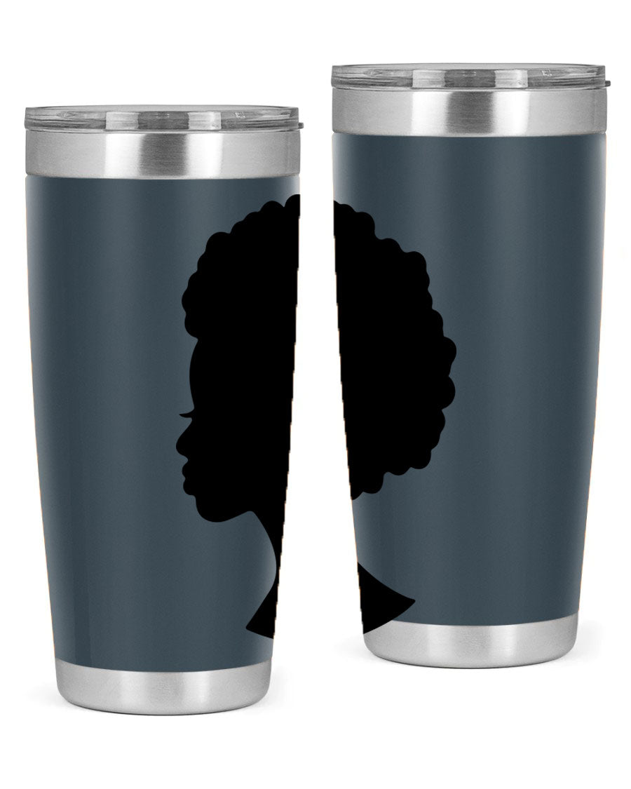 Black Women - Queen 84# Tumbler showcasing a stylish design with double wall vacuum stainless steel and a drink-thru lid.