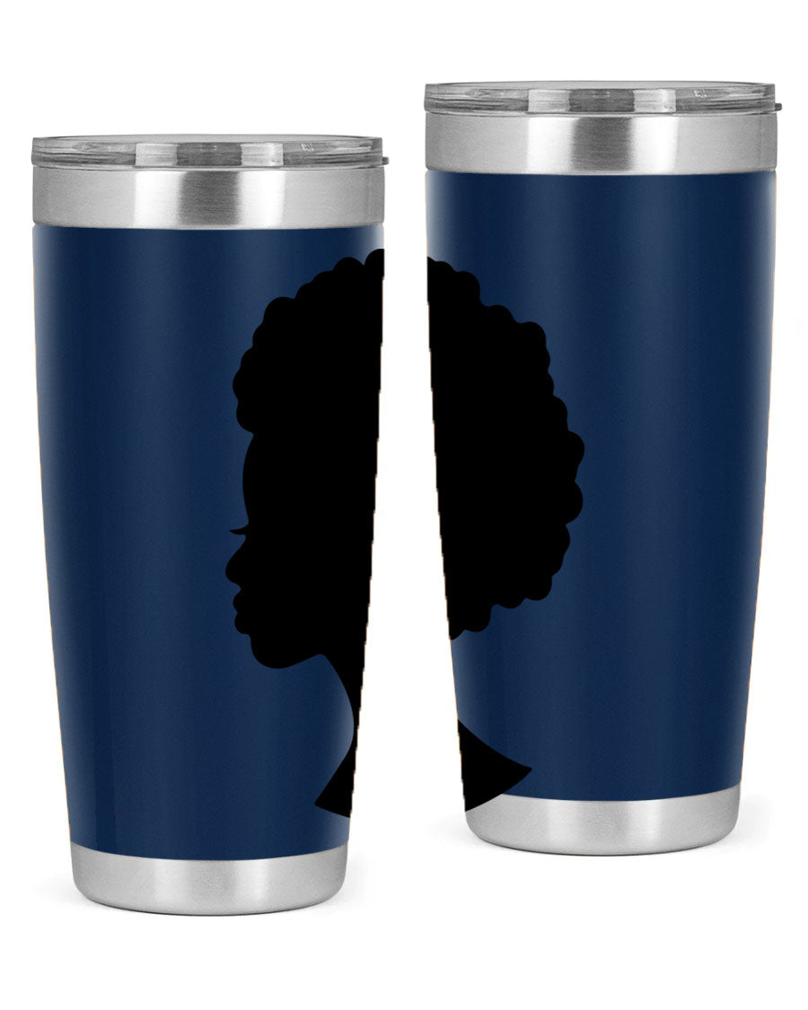 Black Women - Queen 84# Tumbler showcasing a stylish design with double wall vacuum stainless steel and a drink-thru lid.