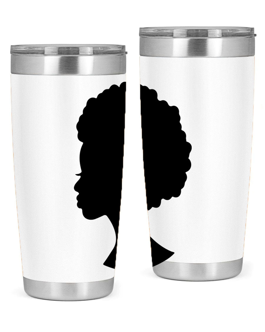 Black Women - Queen 84# Tumbler showcasing a stylish design with double wall vacuum stainless steel and a drink-thru lid.