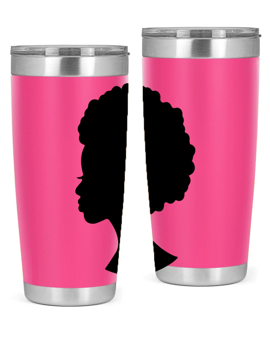 Black Women - Queen 84# Tumbler showcasing a stylish design with double wall vacuum stainless steel and a drink-thru lid.