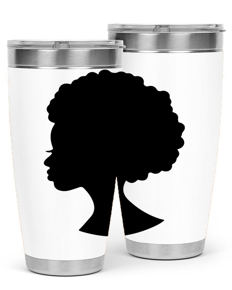 Black Women - Queen 84# Tumbler showcasing a stylish design with double wall vacuum stainless steel and a drink-thru lid.