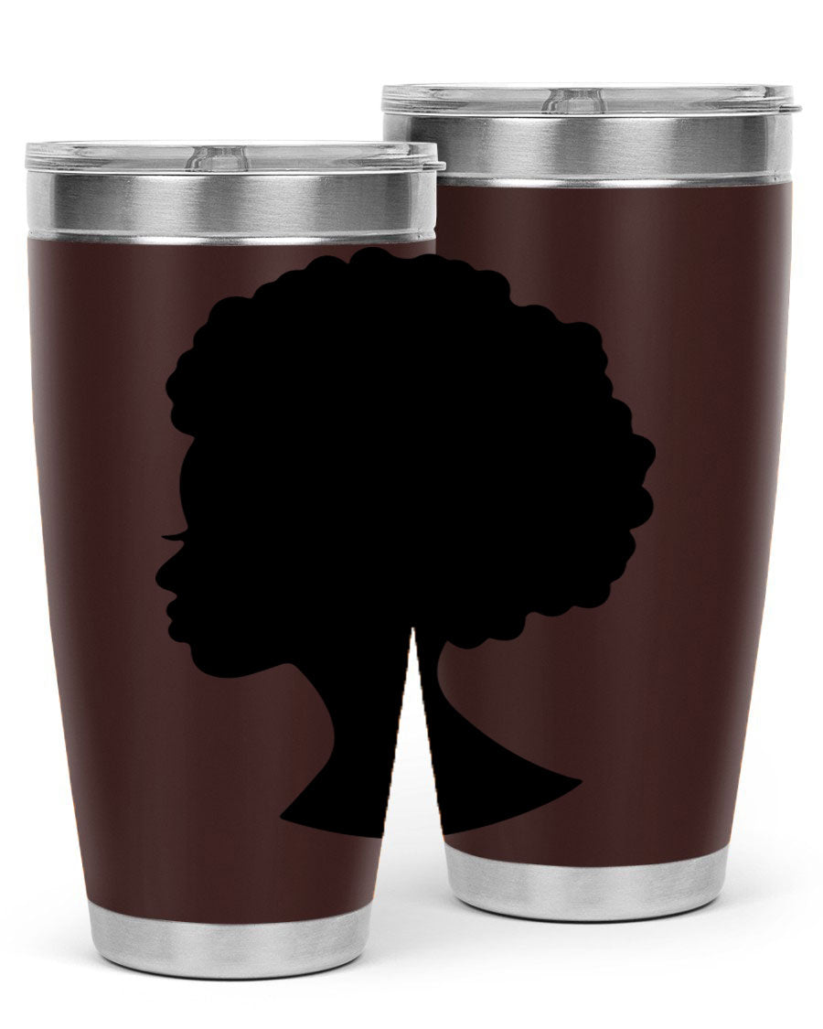 Black Women - Queen 84# Tumbler showcasing a stylish design with double wall vacuum stainless steel and a drink-thru lid.