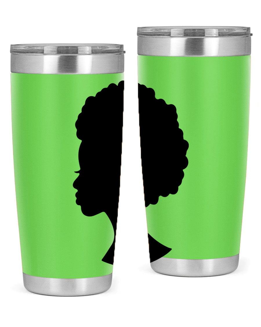 Black Women - Queen 84# Tumbler showcasing a stylish design with double wall vacuum stainless steel and a drink-thru lid.