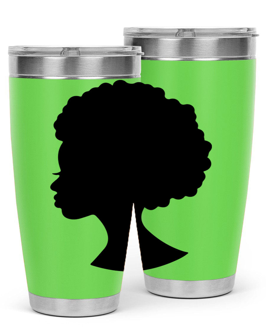 Black Women - Queen 84# Tumbler showcasing a stylish design with double wall vacuum stainless steel and a drink-thru lid.