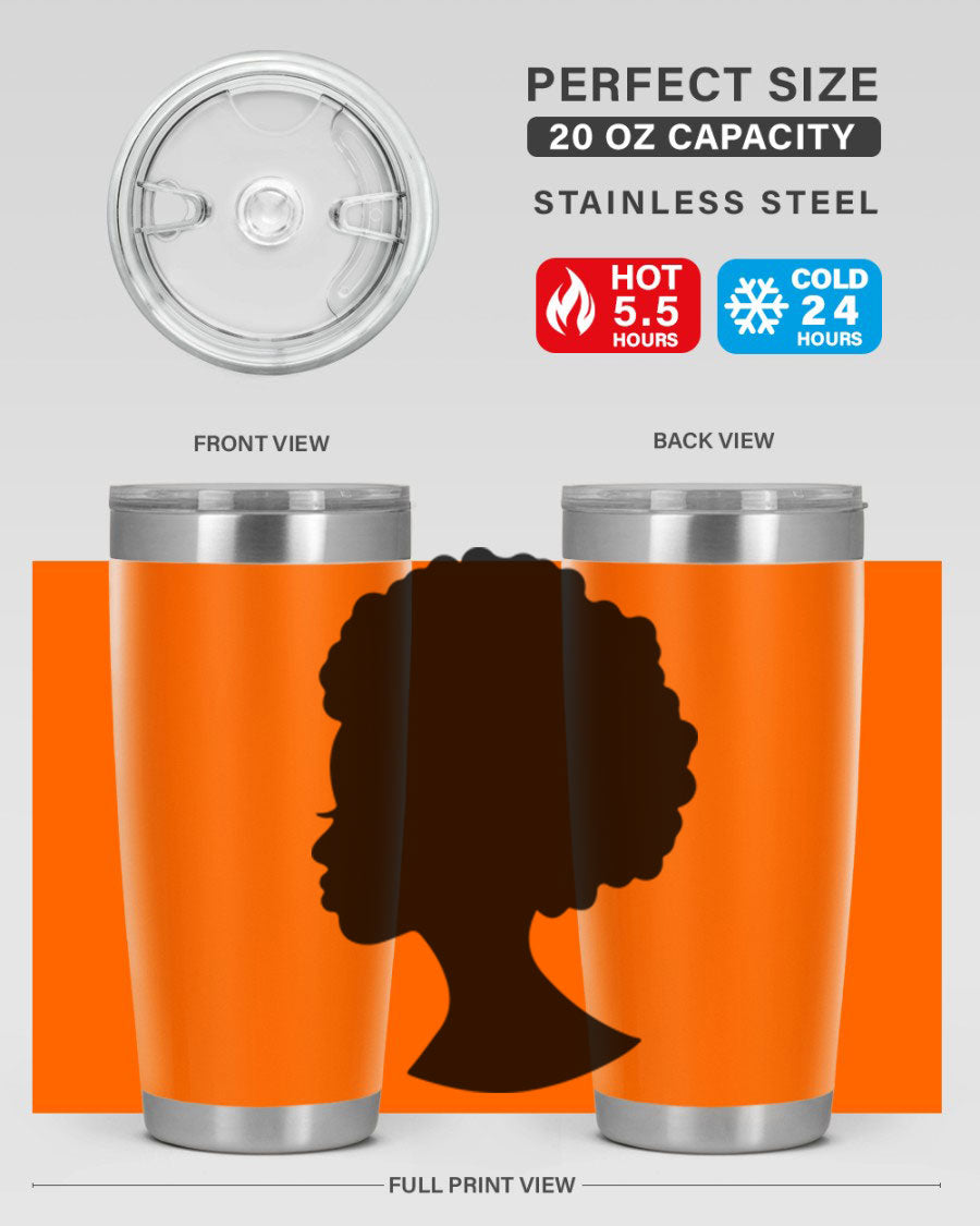 Black Women - Queen 84# Tumbler showcasing a stylish design with double wall vacuum stainless steel and a drink-thru lid.