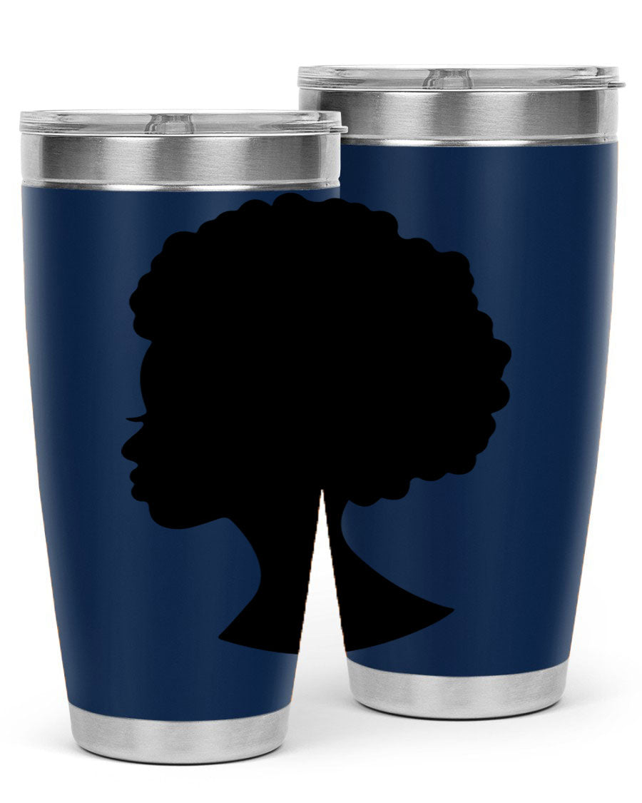 Black Women - Queen 84# Tumbler showcasing a stylish design with double wall vacuum stainless steel and a drink-thru lid.