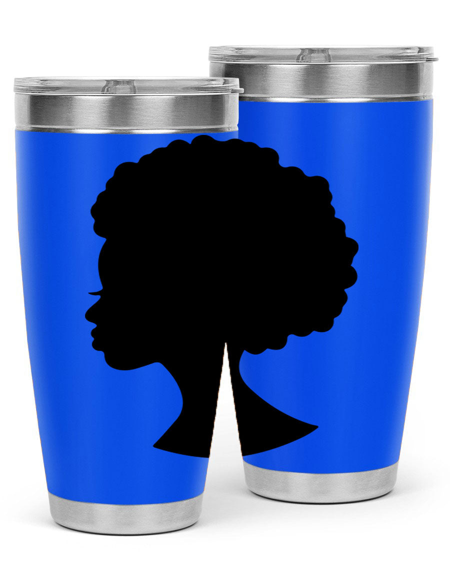 Black Women - Queen 84# Tumbler showcasing a stylish design with double wall vacuum stainless steel and a drink-thru lid.