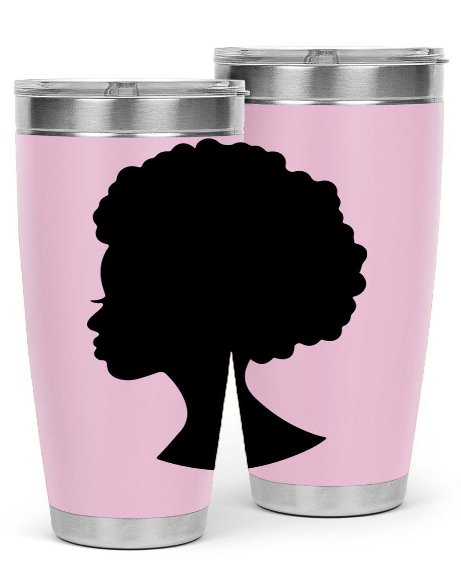 Black Women - Queen 84# Tumbler showcasing a stylish design with double wall vacuum stainless steel and a drink-thru lid.