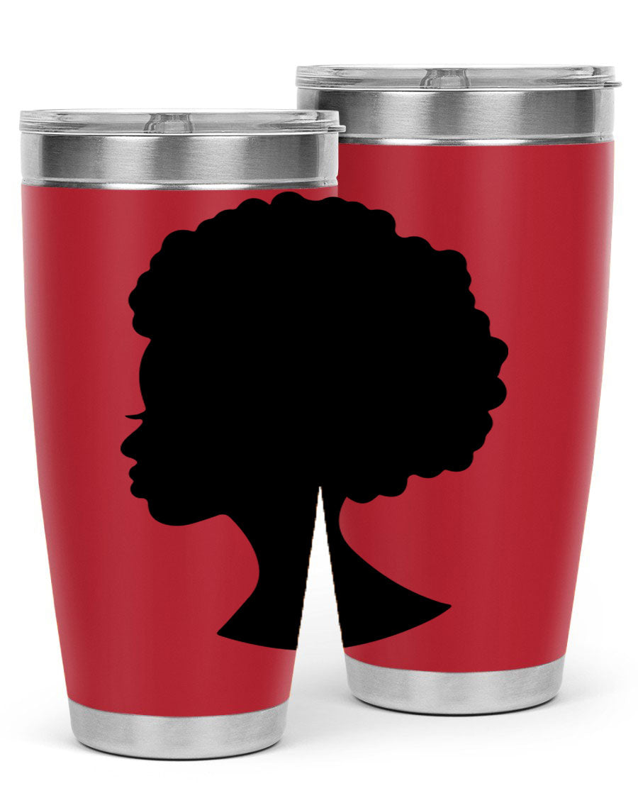 Black Women - Queen 84# Tumbler showcasing a stylish design with double wall vacuum stainless steel and a drink-thru lid.