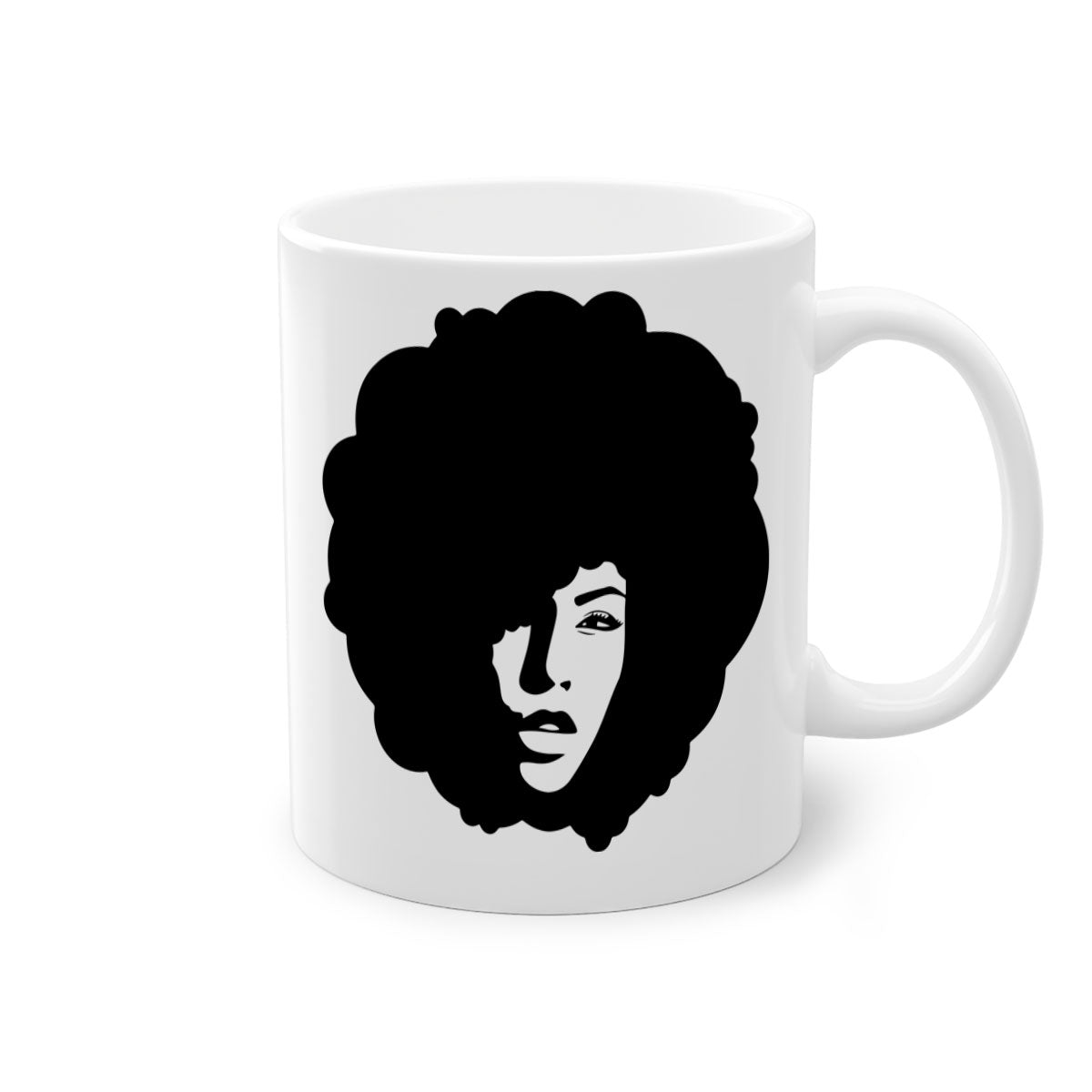 Black Women - Queen 86# Mug with colorful handle and interior, showcasing a glossy finish and elegant design.